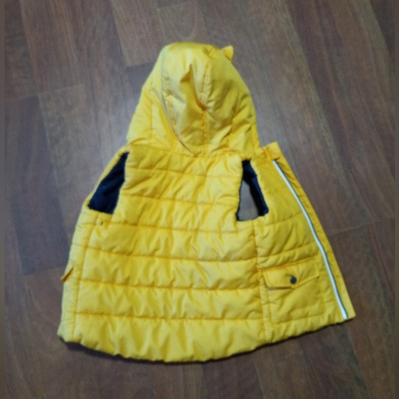 Yellow and Blue Children's Zip-up Puffy Vest - Picture 2 of 5